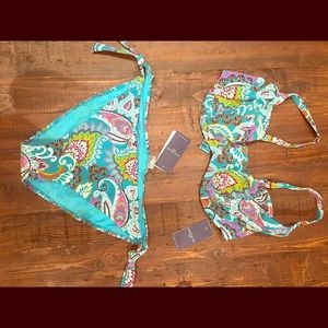 Fantasies swim NWT floral bikini -36E & XL